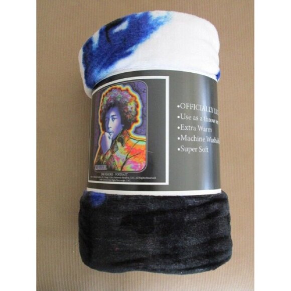 New Close up Afro Photo Jimi Hendrix Plush Throw Gift Blanket Fleece Psychedelic - Picture 2 of 3
